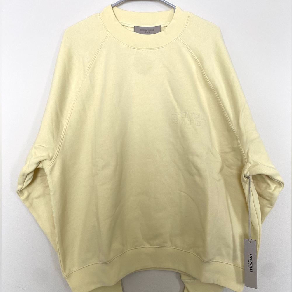 Fear Of God Essentials Crewneck Sweater Mens In Canary Multi-Sizes
